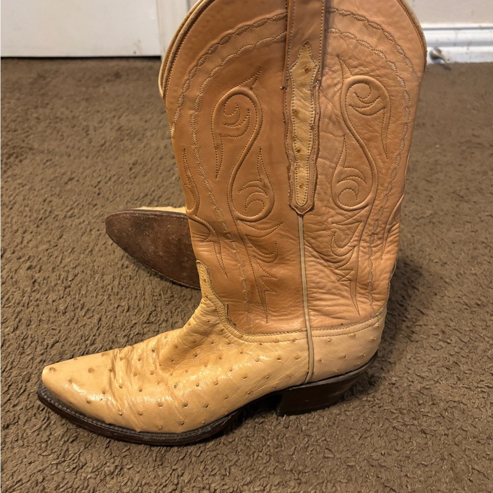 Lucchesse women / full quill ostrich size 8
In tan color